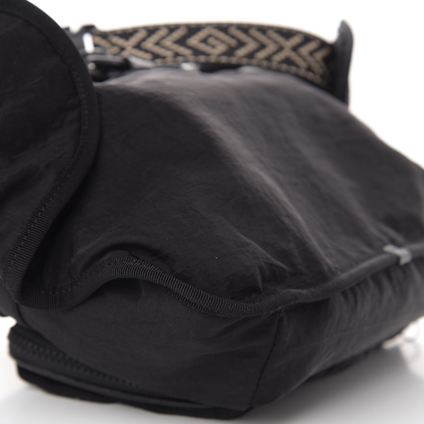 Nylon 80s Logo Patch Belt Bag Black