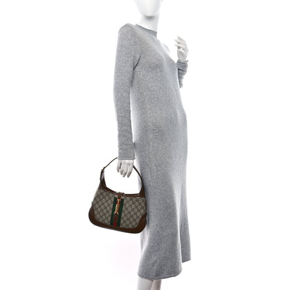 Gucci GG Supreme Monogram Azalea Calfskin Web Small Jackie 1961 Hobo Beige Ebony Brown Sugar 2 of 12