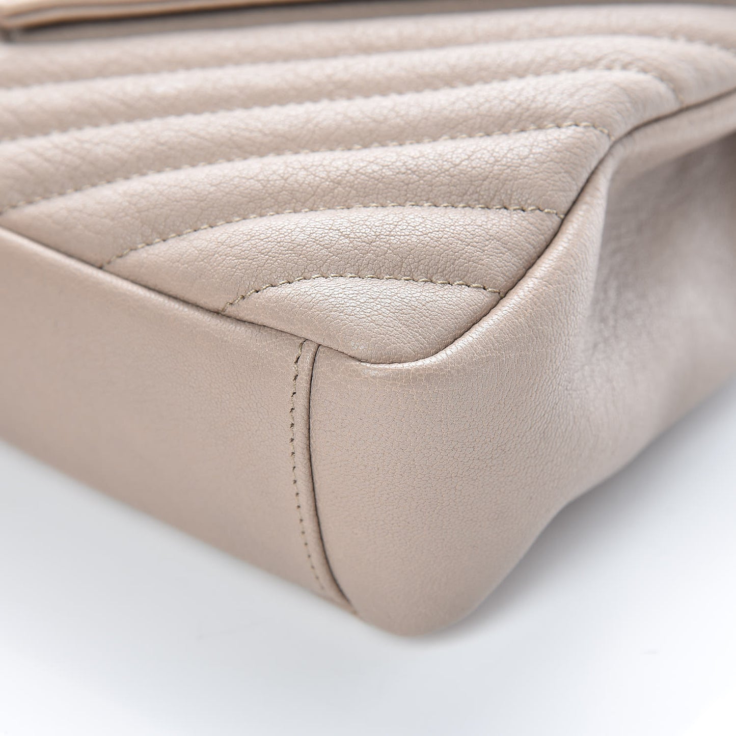Sheepskin Matelasse Medium College Monogram Bag Natural