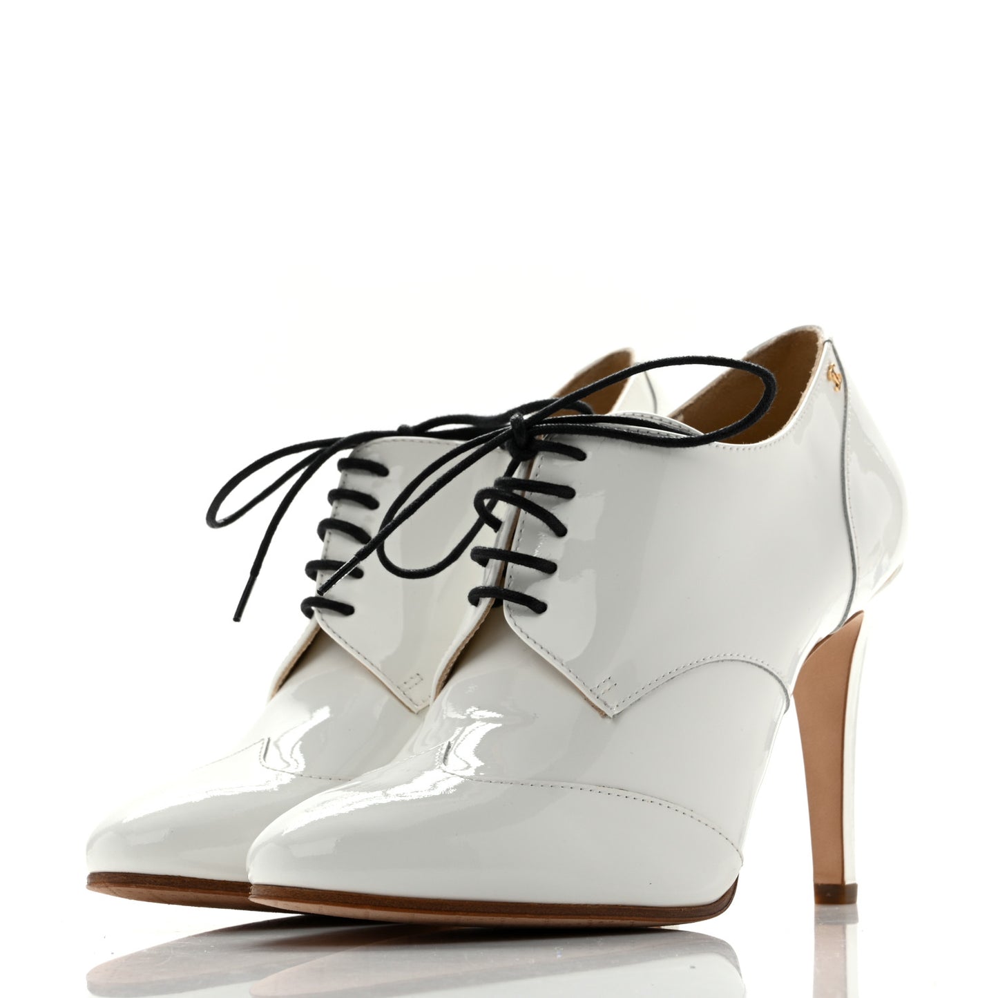 Patent CC Lace Up Ankle Boots 37.5 White