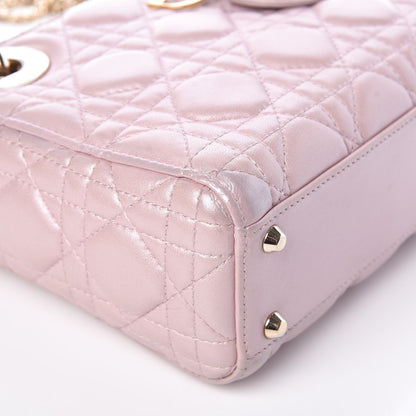 Christian Dior Metallic Calfskin Cannage Mini Lady Dior Pink 9 of 9