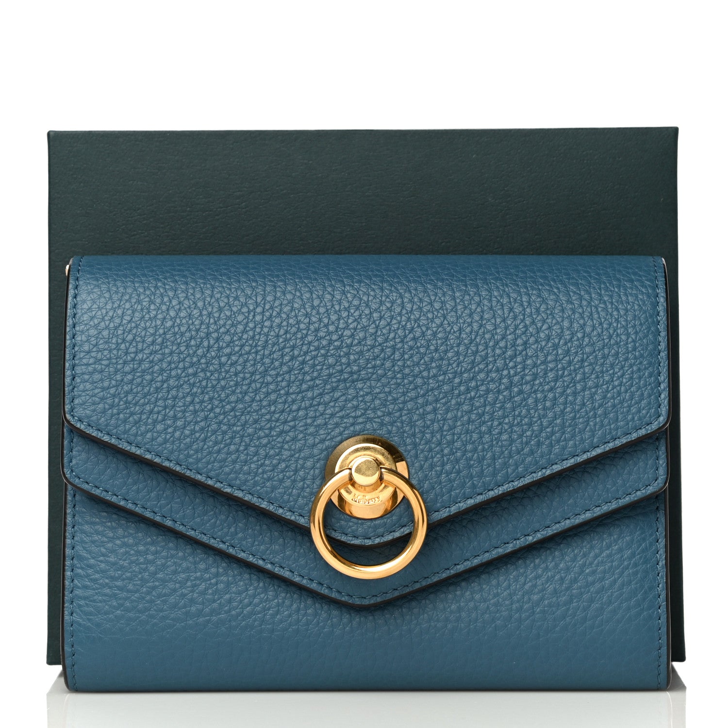 Mulberry Small Classic Grain Medium Harlow Wallet Steel Blue 12 of 12