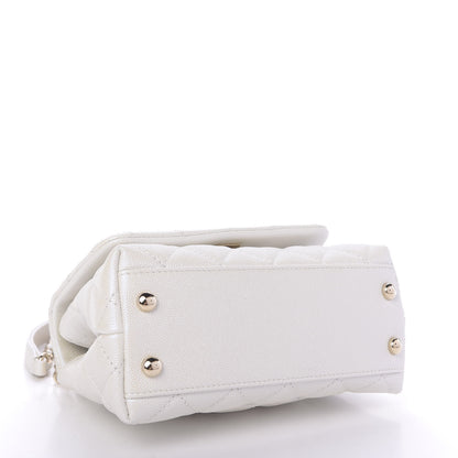 Chanel Iridescent Caviar Quilted Extra Mini Coco Handle Flap Ivory 4 of 10