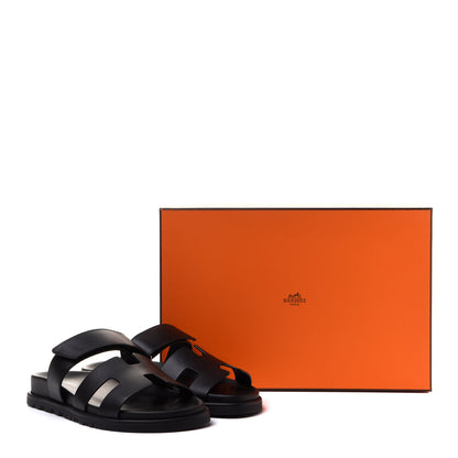 Hermes Calfskin Womens Chypre Sandals 35 Black 9 of 9