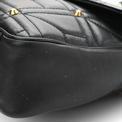 Gucci Calfskin Matelasse Studded Medium GG Marmont Shoulder Bag Black 15 of 15