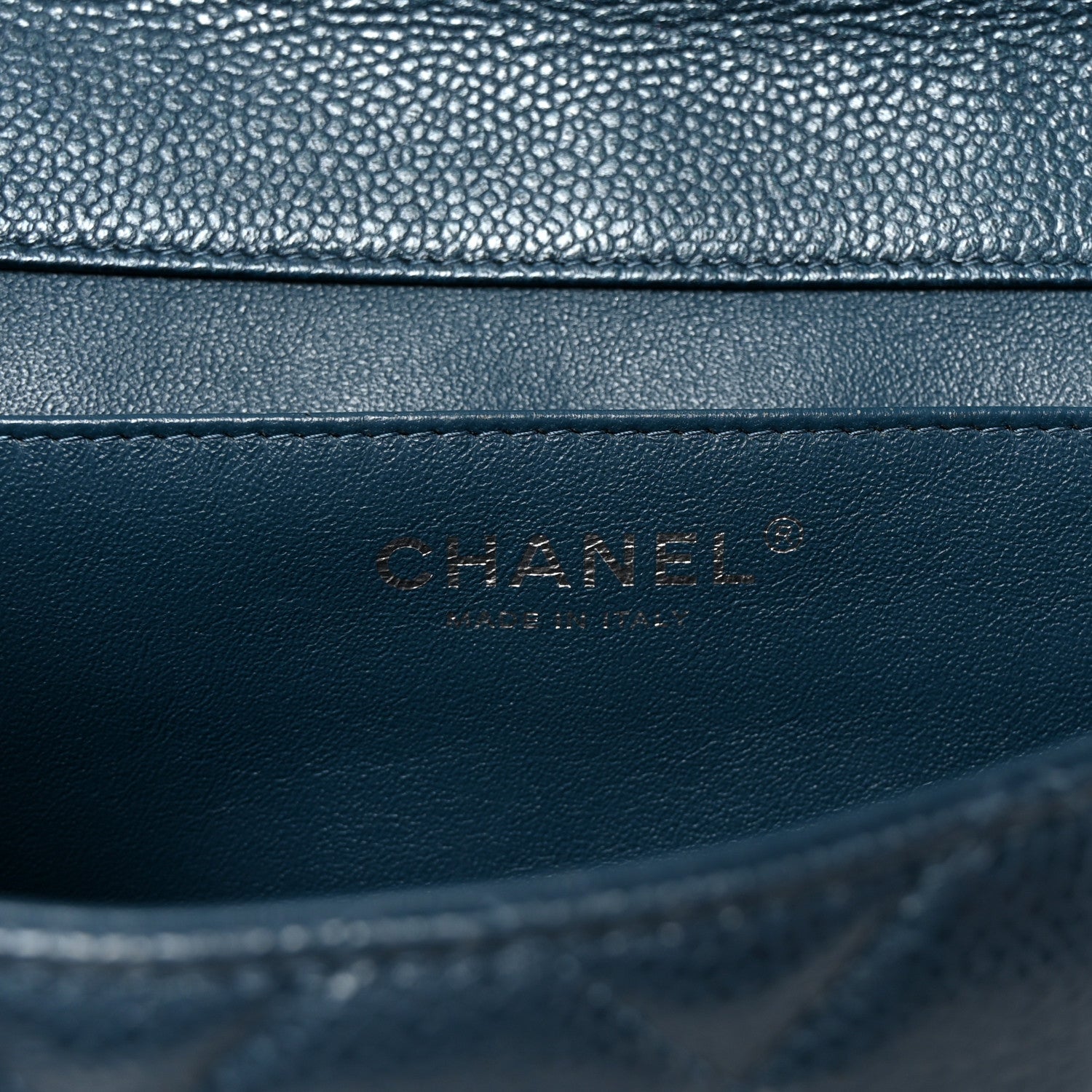 Chanel Caviar Quilted Clutch With Chain Flap  Blue 6 of 10