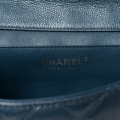 Chanel Caviar Quilted Clutch With Chain Flap  Blue 6 of 10