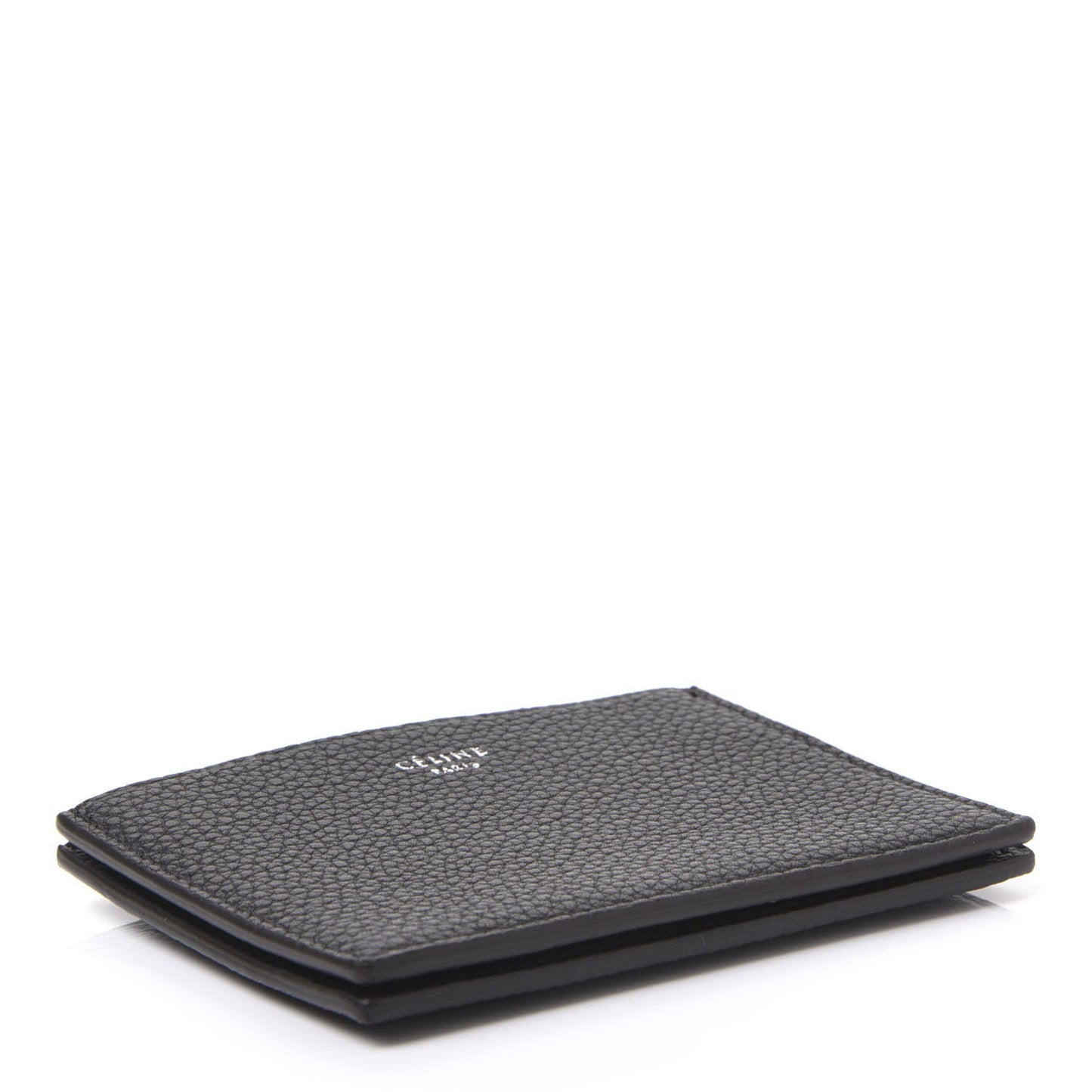 Drummed Calfskin Gusset Card Holder Black
