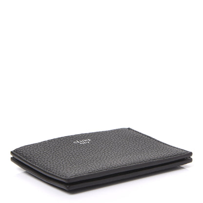 Celine Drummed Calfskin Gusset Card Holder Black 3 of 9