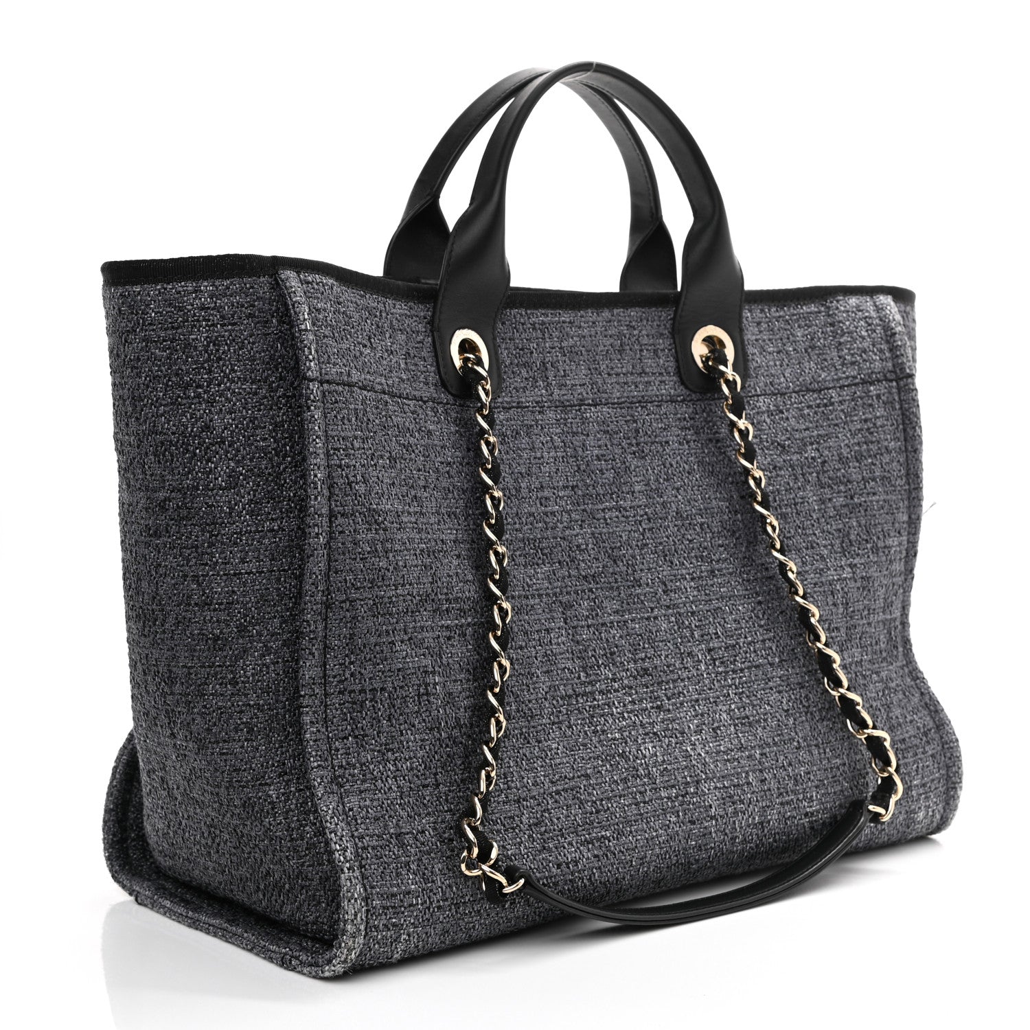 Chanel Lurex Boucle Medium Deauville Tote Black 4 of 17