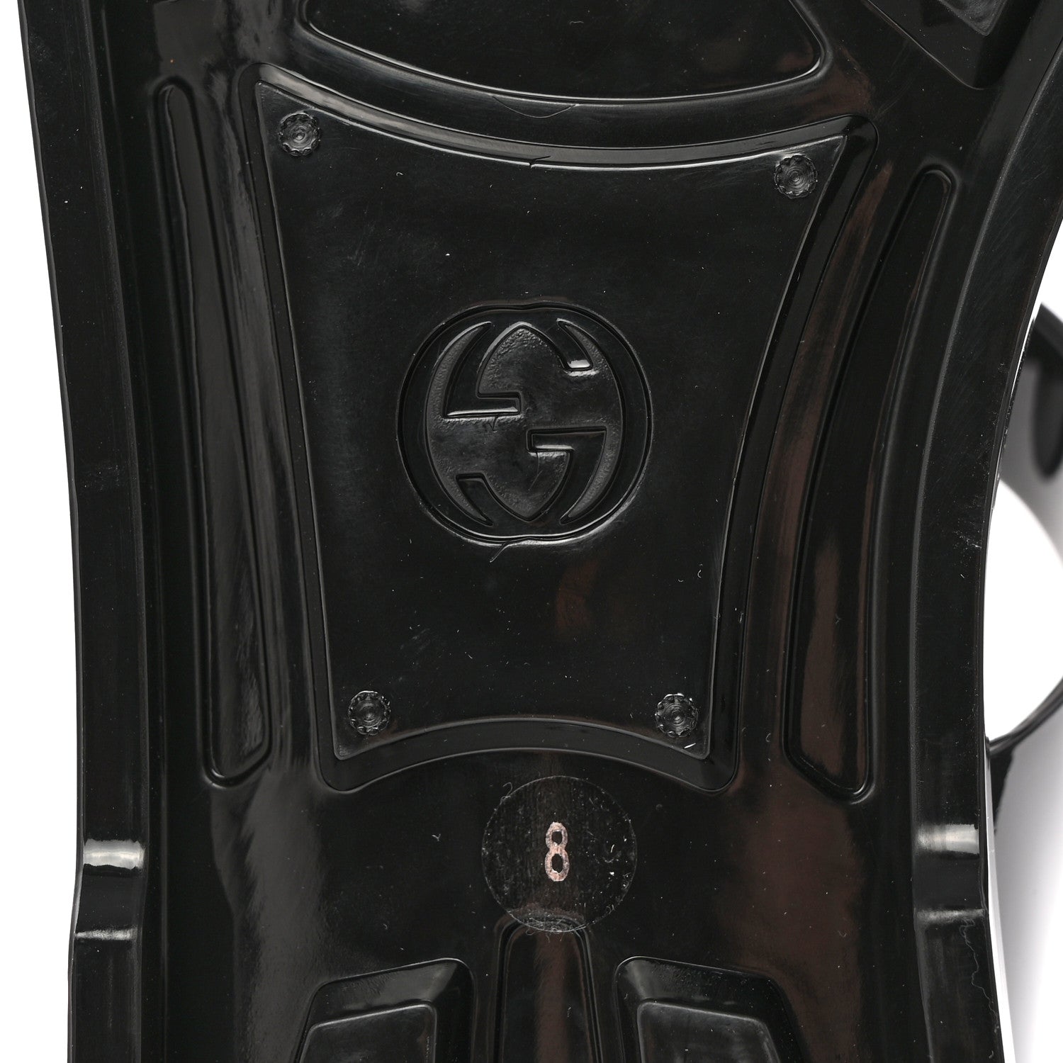 Gucci Shiny Rubber Mens Double G Buckle Strap Sandals 8 Black 6 of 8
