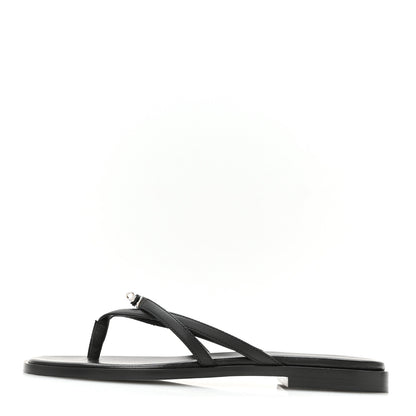 Hermes Calfskin Miss Sandals 37.5 Black 1 of 8