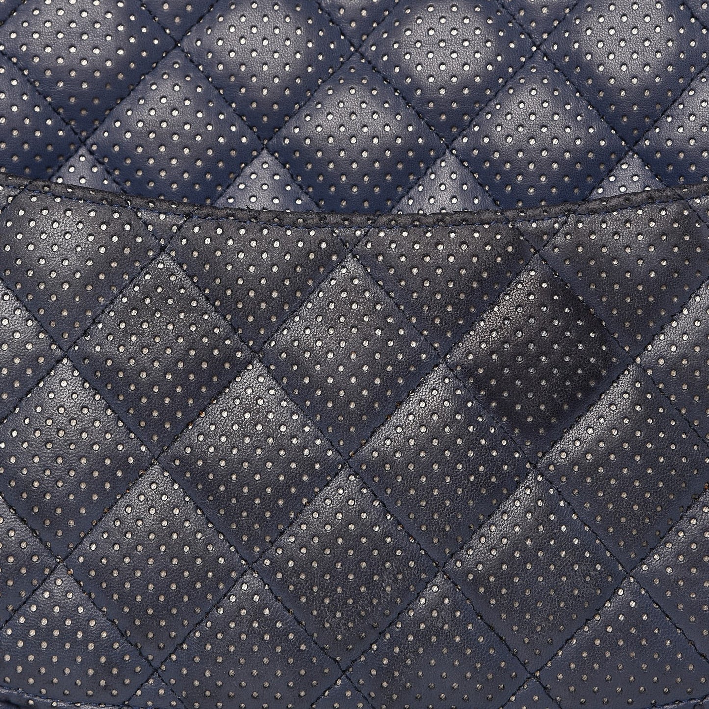 Lambskin Perforated Jumbo Single Flap Blue