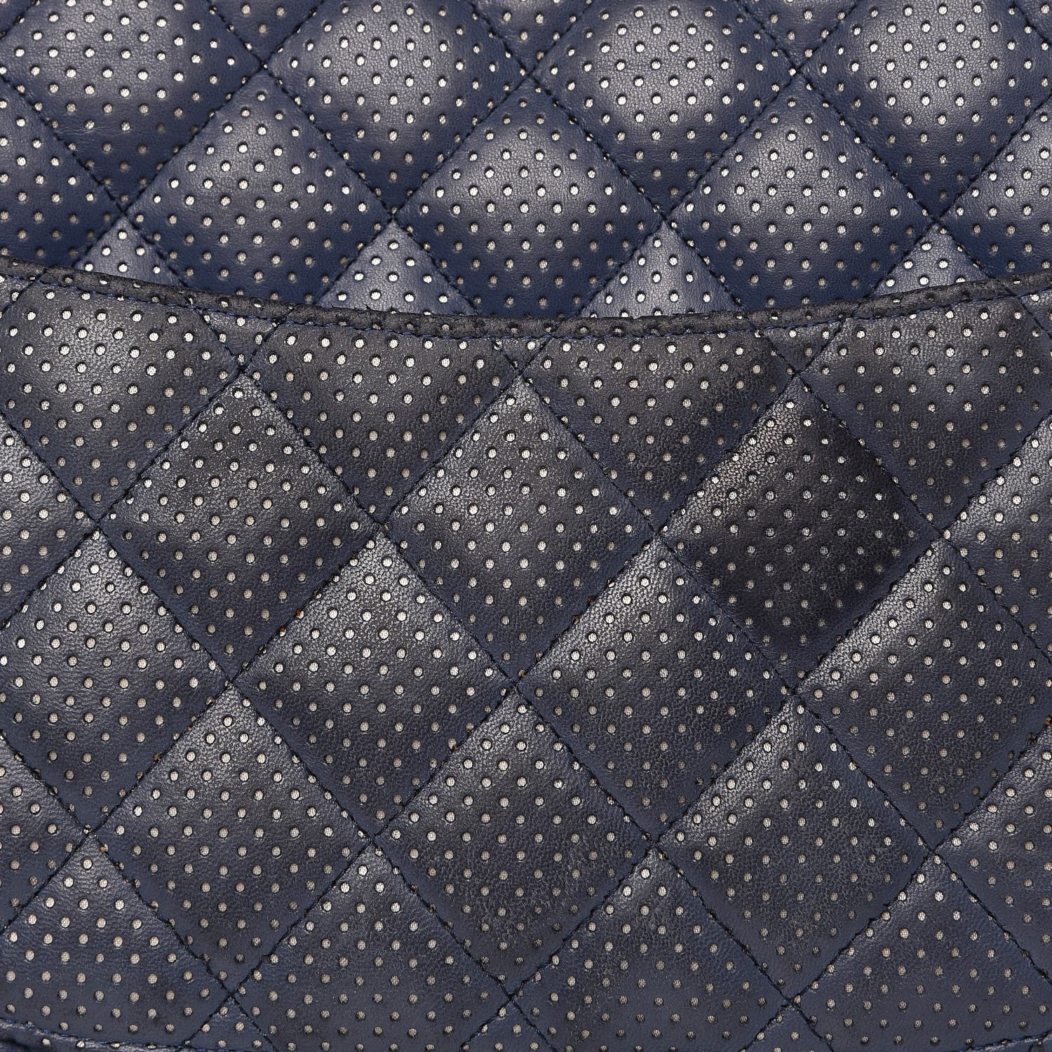 Chanel Lambskin Perforated Jumbo Single Flap Blue 8 of 10