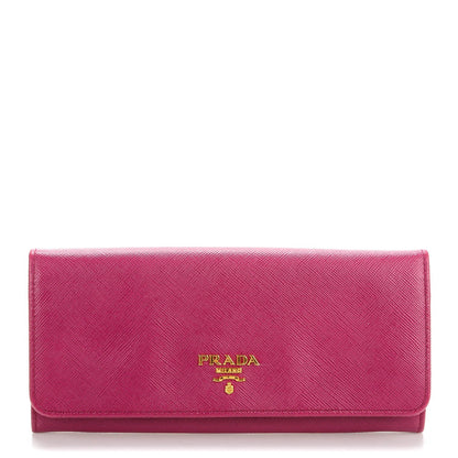 Prada Saffiano Metal Continental Flap Wallet Ametista 1 of 7