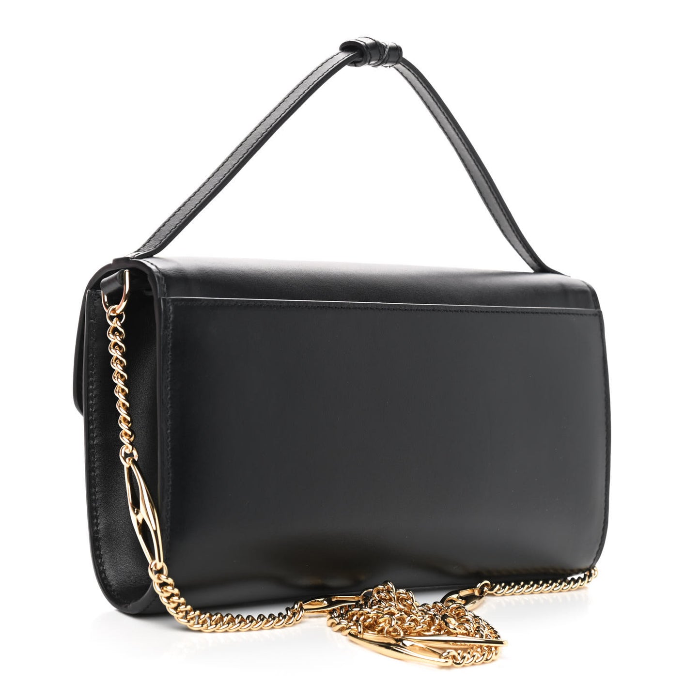 Smooth Calfskin Small Zumi Top Handle Shoulder Bag Black