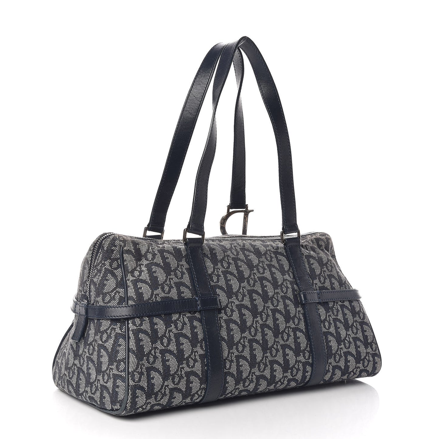 Denim Monogram Charms Shoulder Bag Blue