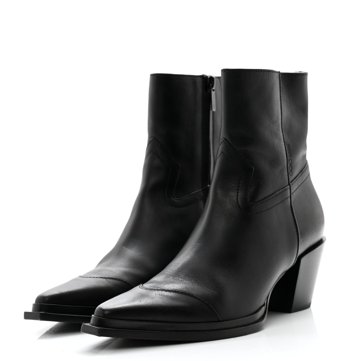 Shiny Calfskin Cece 60 Ankle Boots 37 Black