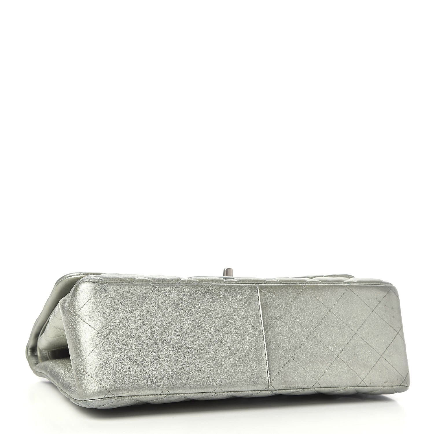 Chanel Metallic Lambskin Quilted Jumbo Double Flap Green 4 of 12