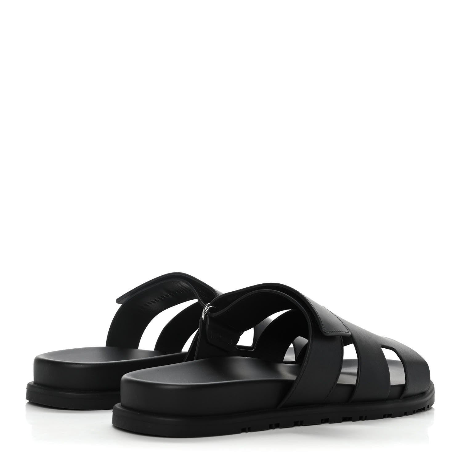 Hermes Calfskin Mens Chypre Sandals 42 Black 4 of 10