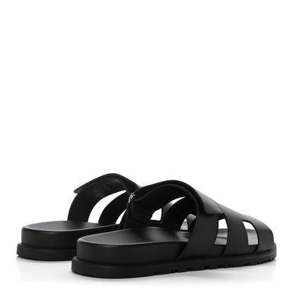 Hermes Calfskin Mens Chypre Sandals 42 Black 4 of 10