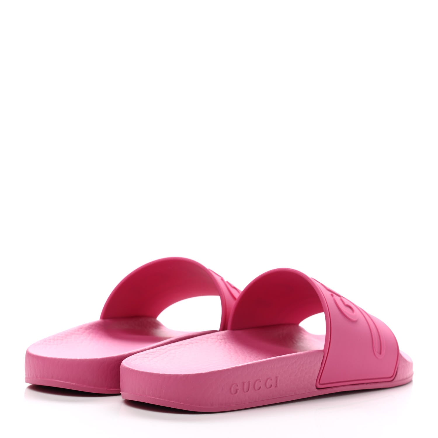 Gucci Rubber Womens Logo Slide Sandals 38 Fuchsia 4 of 6