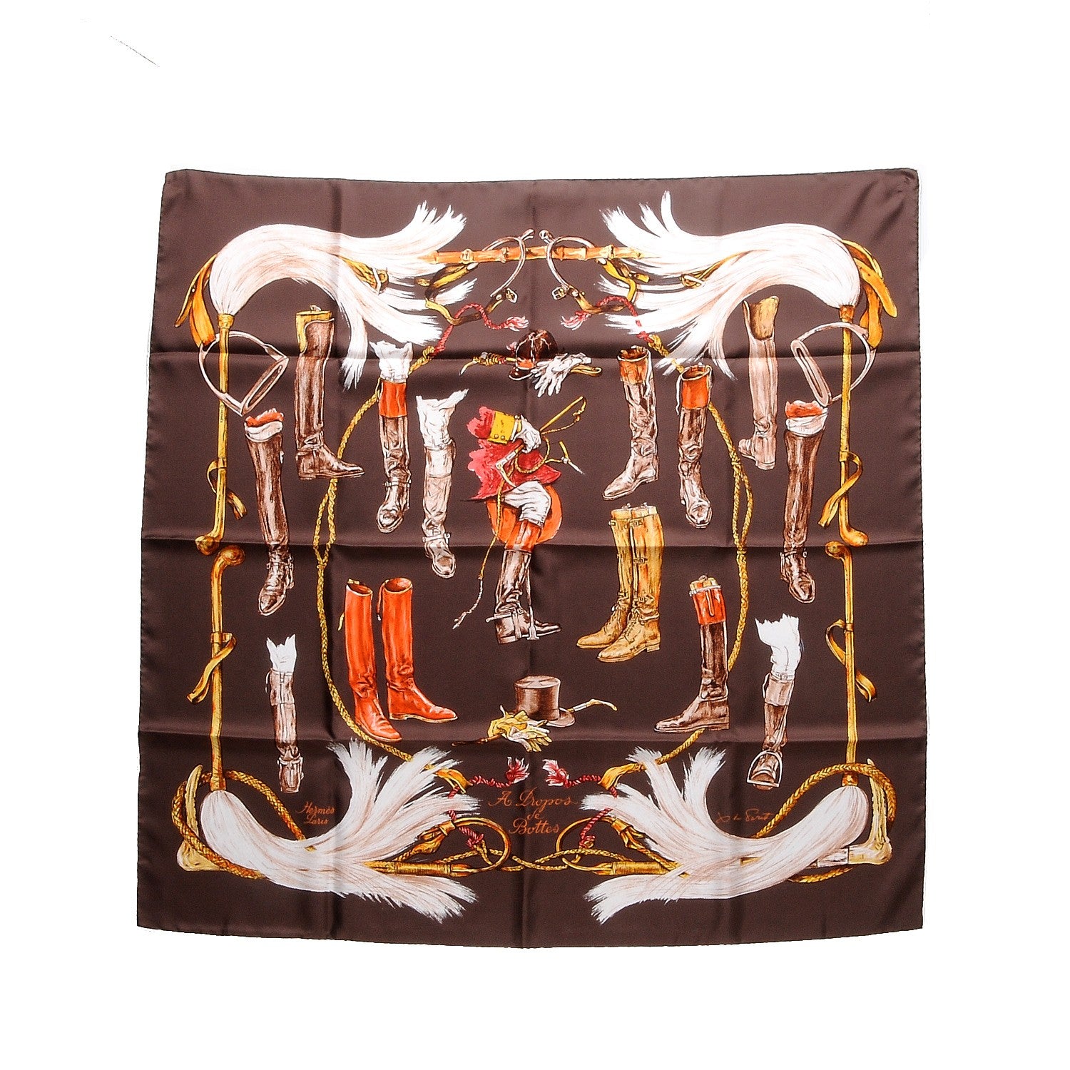 Hermes Silk A Propos de Bottes Scarf 90 1 of 7