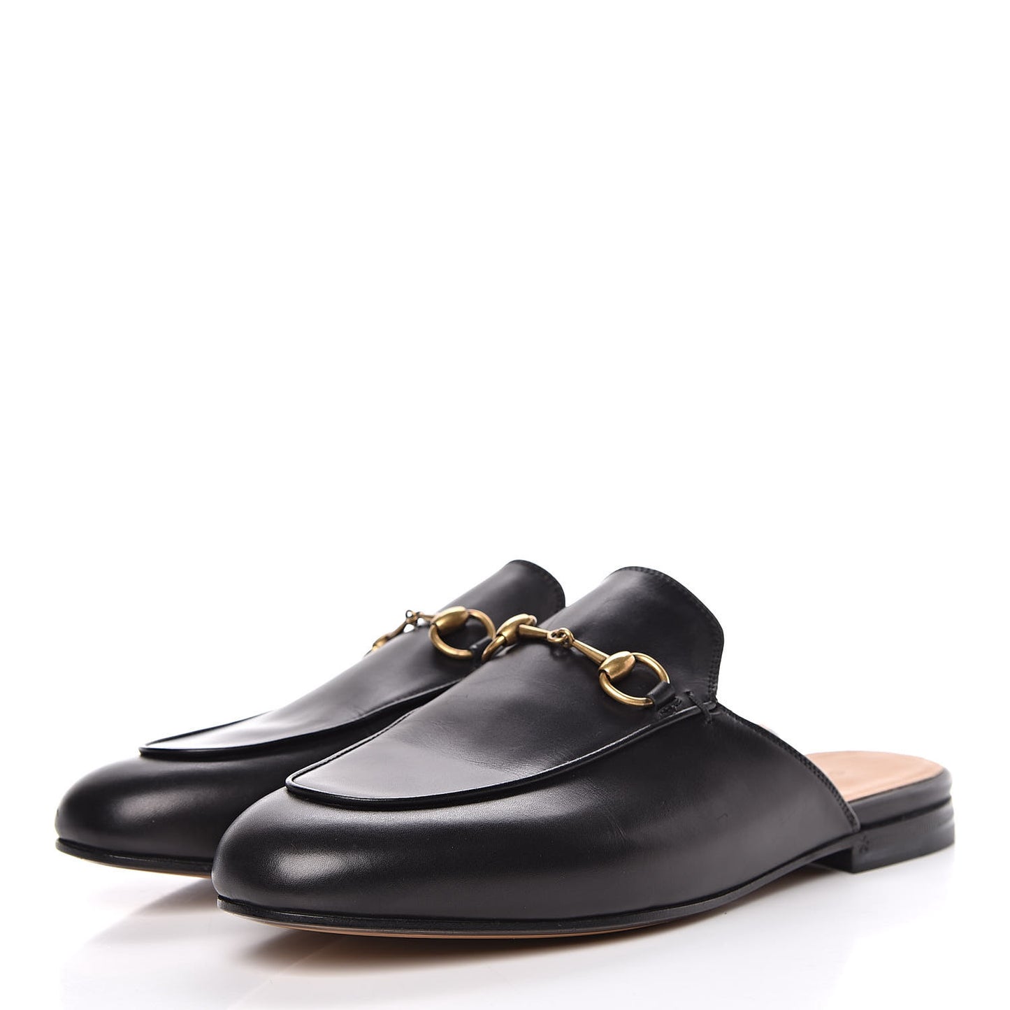 Calfskin Womens Princetown Slippers 38 Black