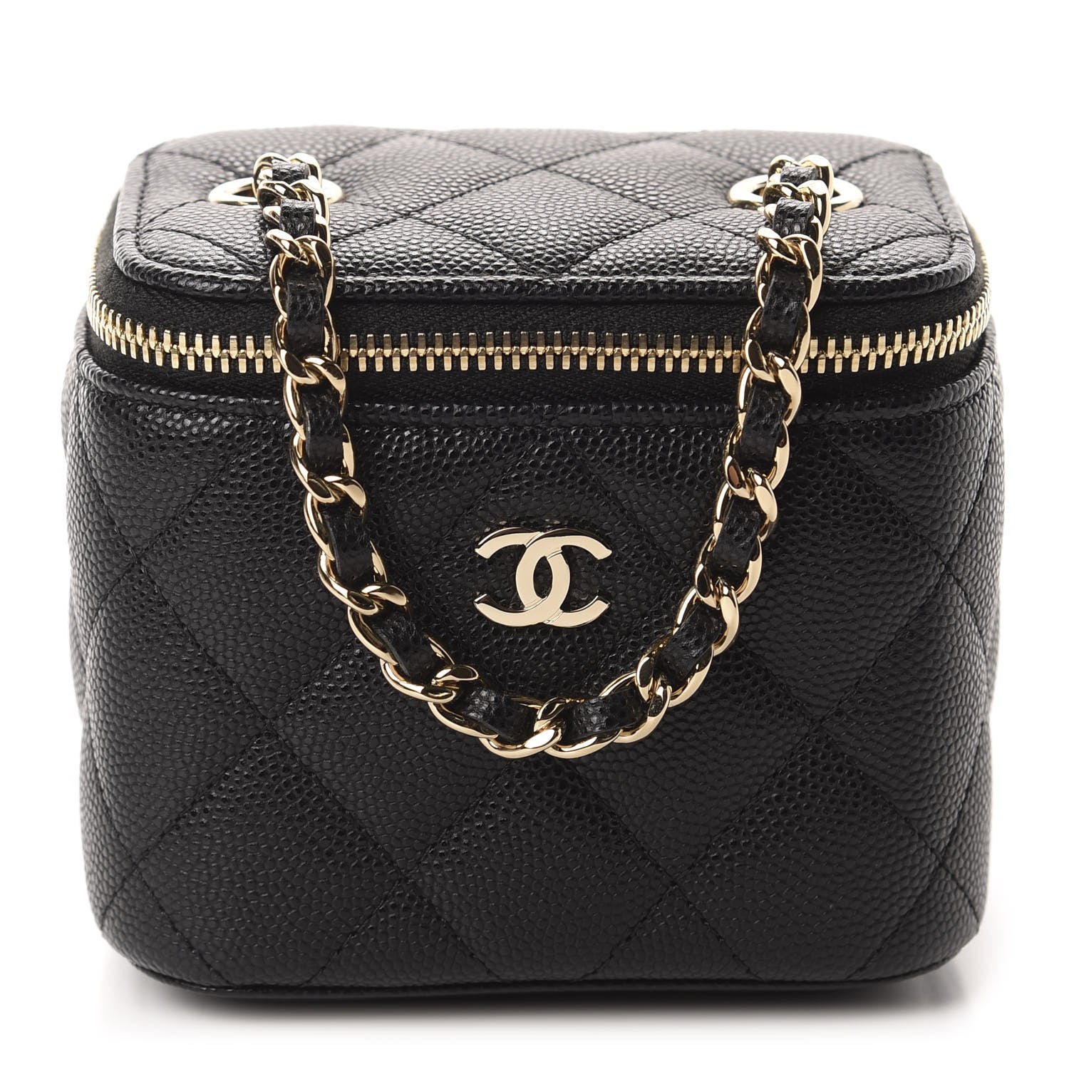 Chanel Caviar Quilted Mini Vanity Case With Chain Black 2 of 11