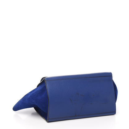 Celine Drummed Calfskin Suede Medium Trapeze Indigo 3 of 13