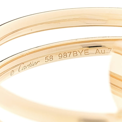 Cartier 18K Yellow Gold Diamond Double Juste Un Clou Ring 58 8.25 5 of 6