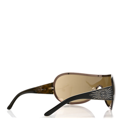 Chanel Shield Crystal CC Logo Sunglasses 4148-B Brown 4 of 8