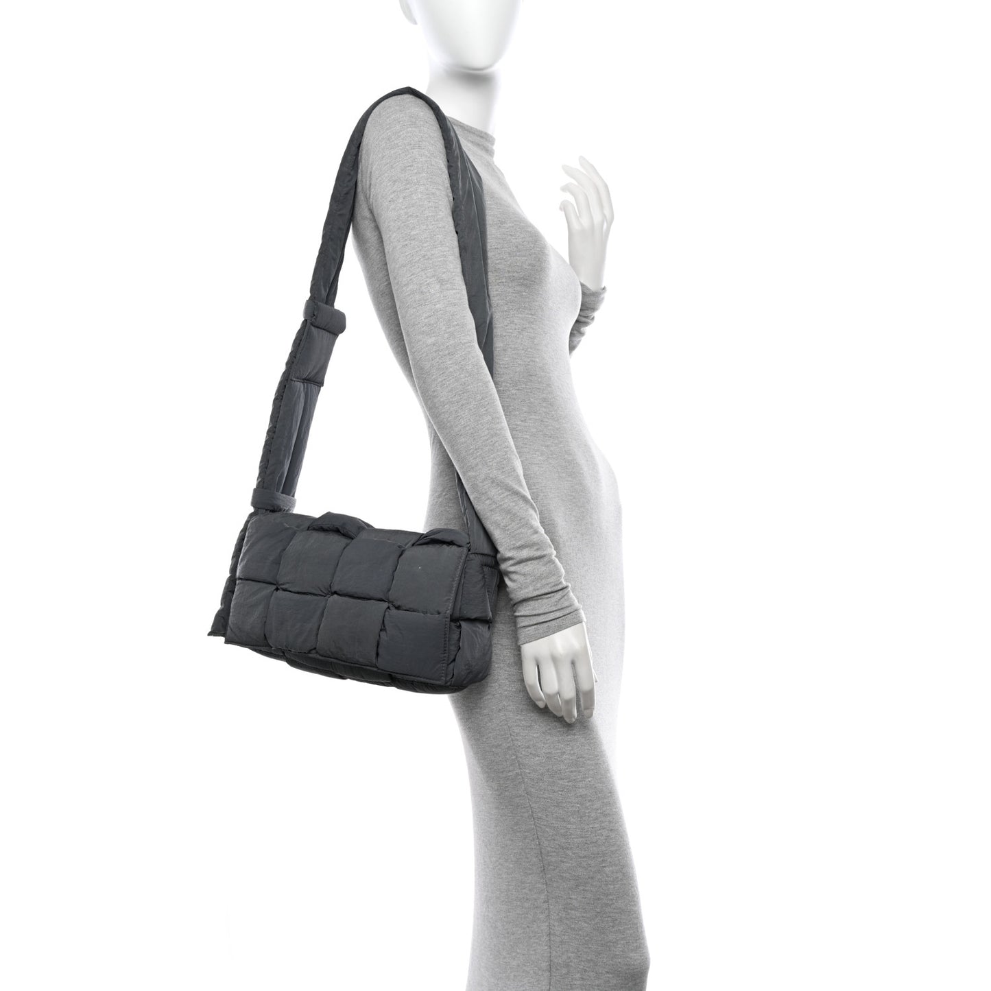 Nylon Intrecciato Padded Tech Cassette Bag Thunder