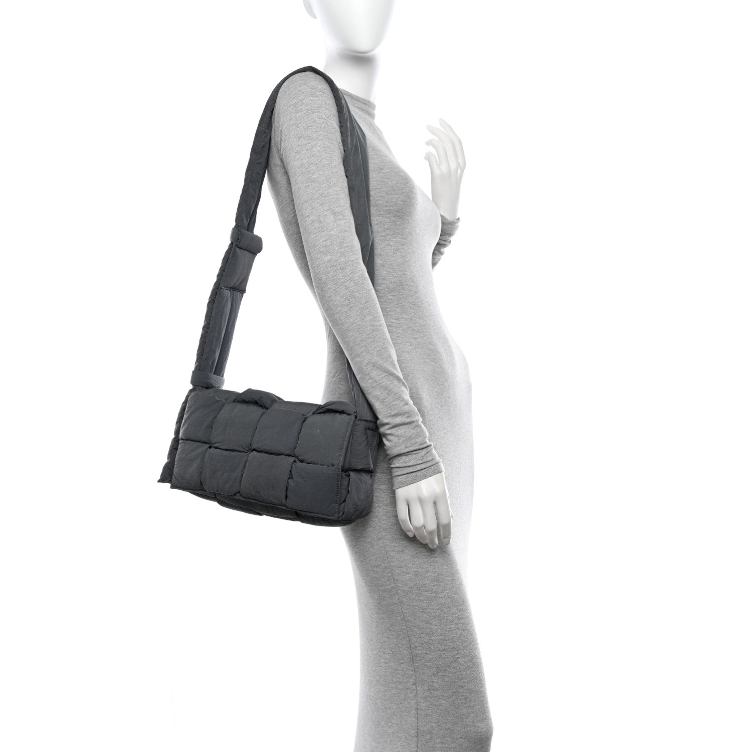 Bottega Veneta Nylon Intrecciato Padded Tech Cassette Bag Thunder 2 of 12