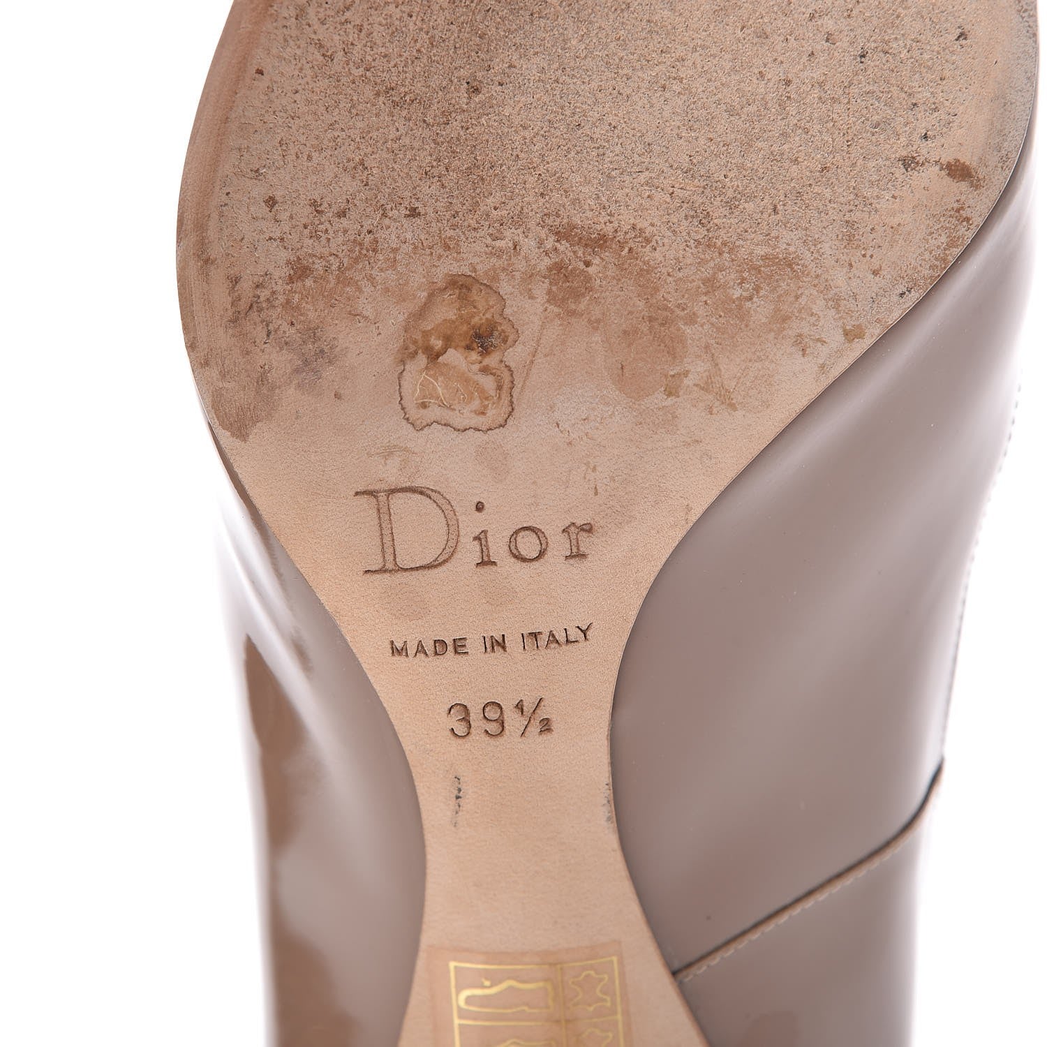 Christian Dior Patent Pointed Toe Pumps 39.5 Beige 8 of 9