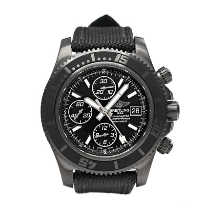 Breitling Black Steel Nylon 44mm SuperOcean II Chronograph Automatic Watch Black M13341 1 of 6