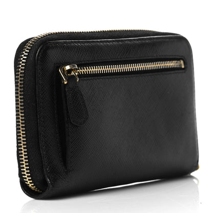 Prada Saffiano Zip Around Wallet Black 3 of 8
