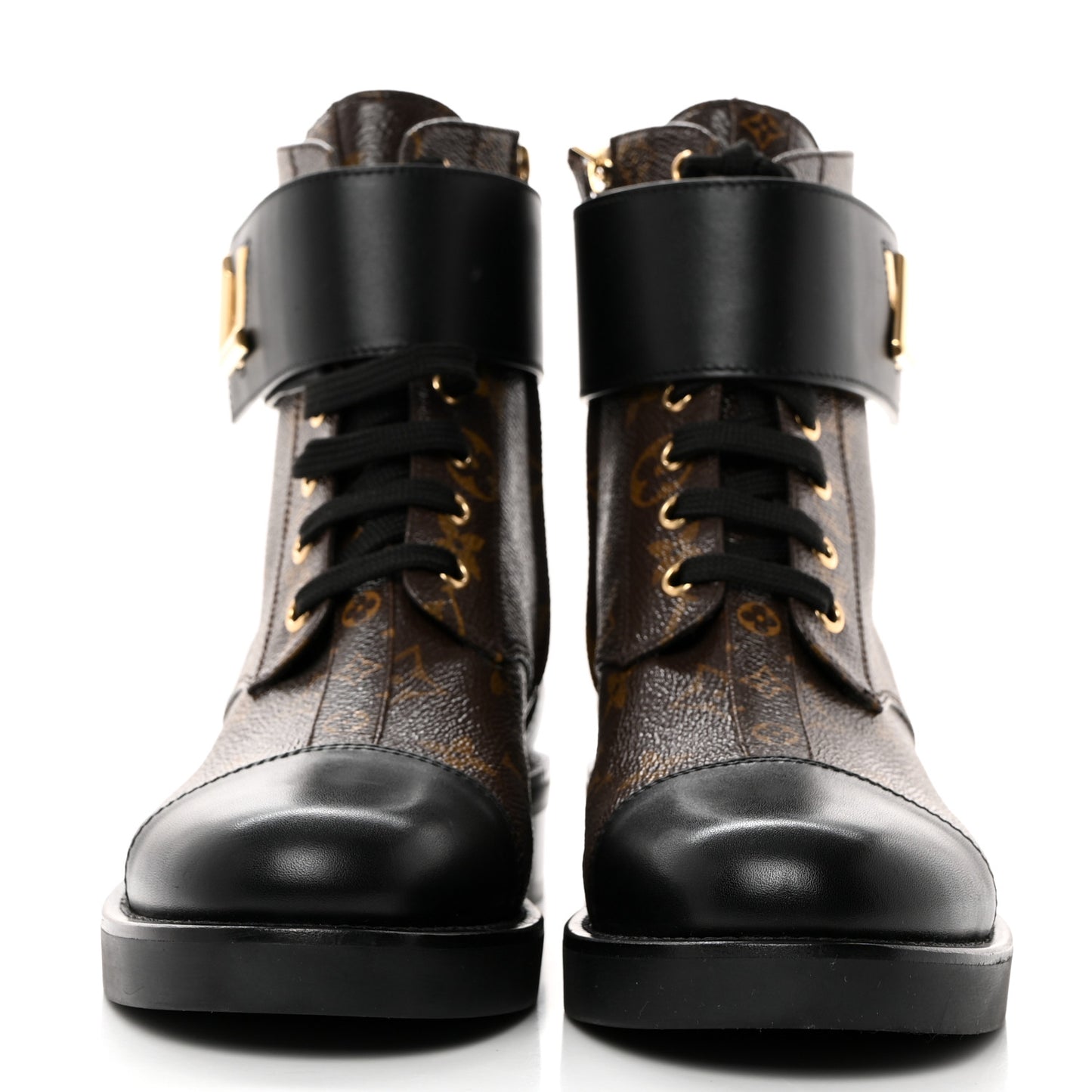 Calfskin Monogram Wonderland Flat Ranger Boots 38.5 Black