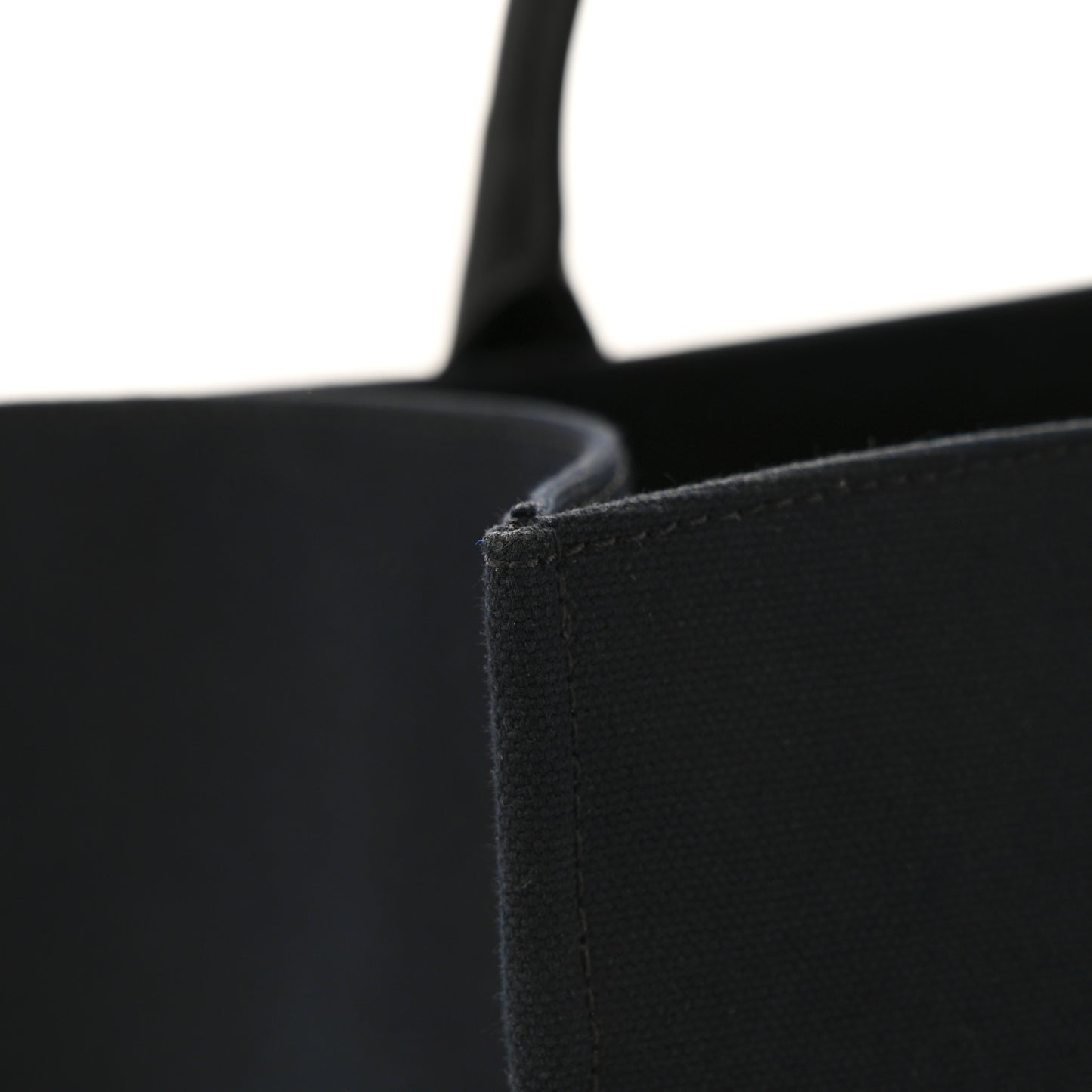 Canvas Suppler Calfskin Cabas GV Signature Tote Black