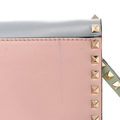 Valentino Garavani Nappa Watercolor Rockstud Wristlet Clutch Rose Green Yellow Sky 19 of 21
