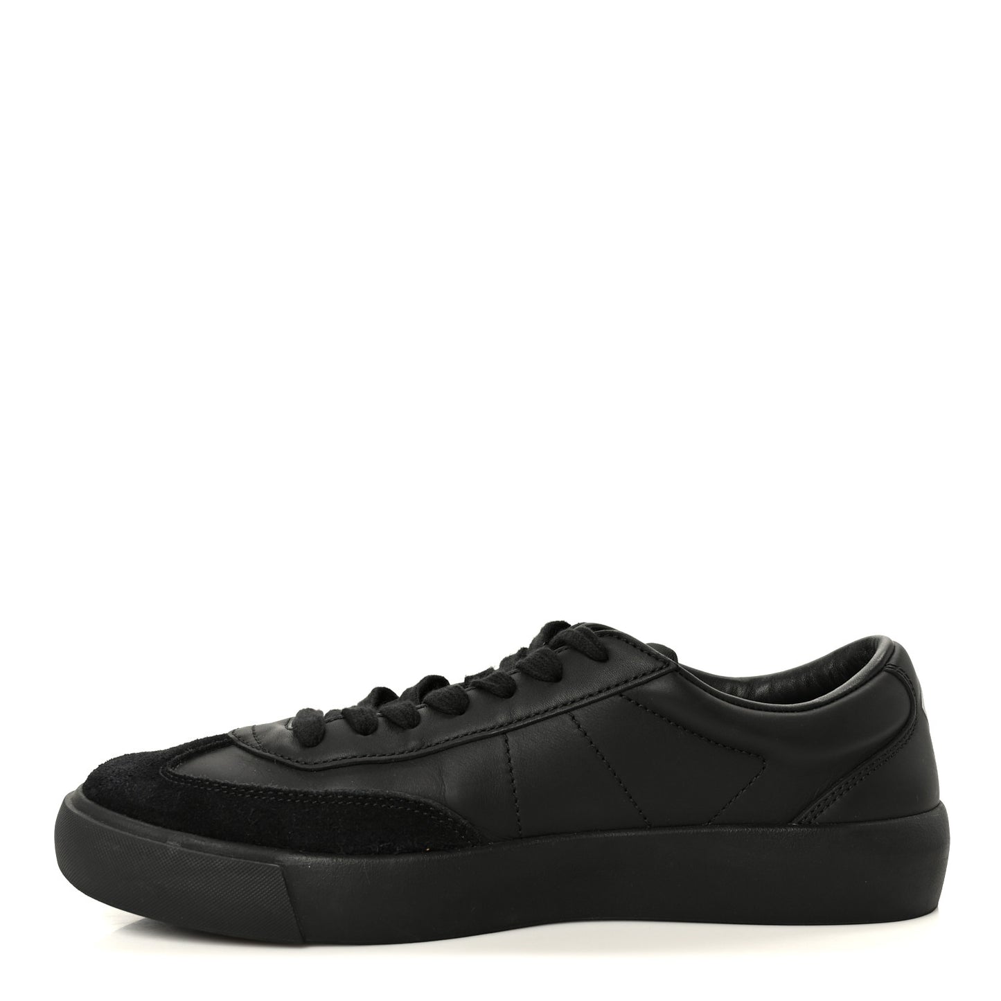 Smooth Calfskin Suede Mens B101 Low Top Sneakers 42.5 Black