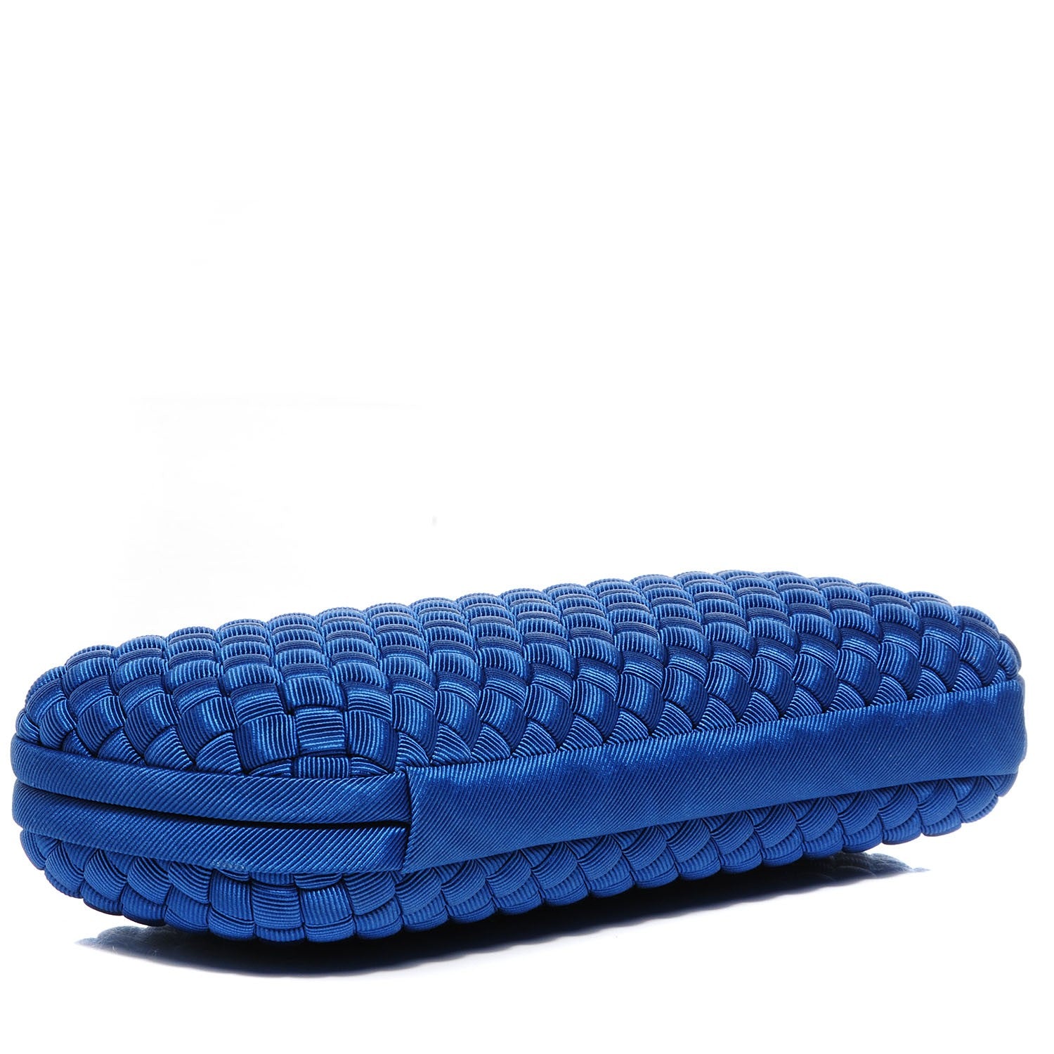 Bottega Veneta Silk Faille Intrecciato Knot Clutch Blue 4 of 7