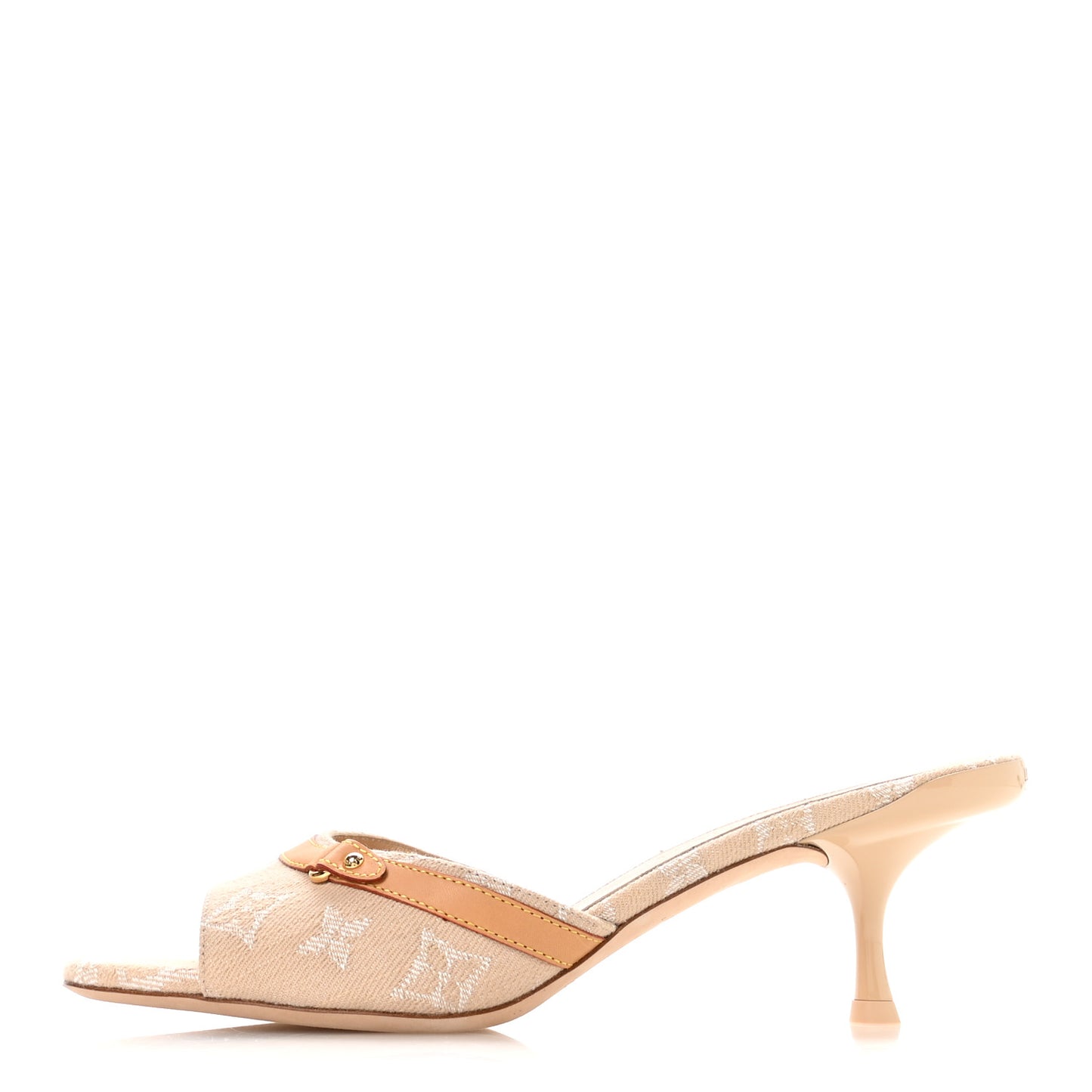 Denim Monogram 6AM Icon Mules 40 Sandy Beige