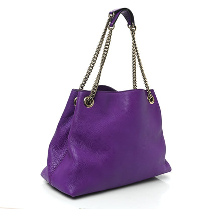 Gucci Pebbled Calfskin Medium Soho Chain Shoulder Bag Shine Purple 3 of 12