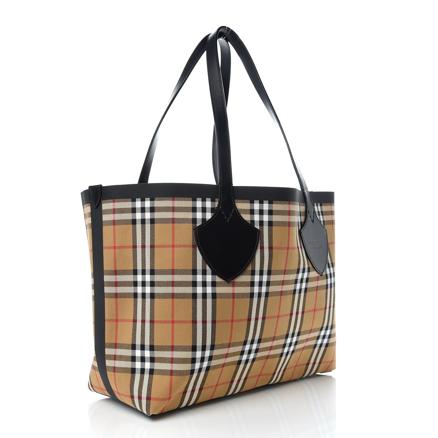 Burberry Vintage Check Medium The Giant Reversible Tote Antique Yellow Bright Red 5 of 15