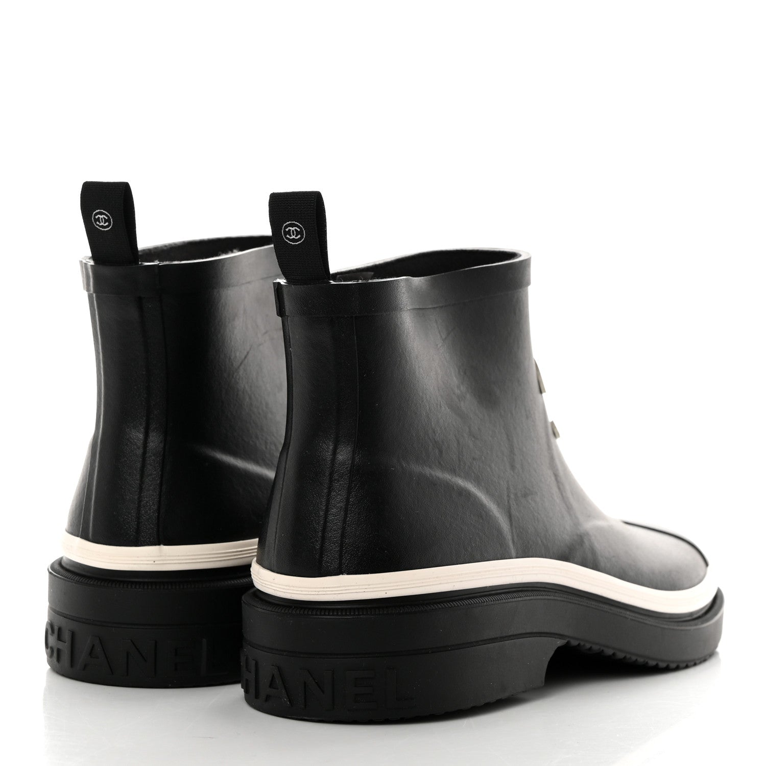 Chanel Caoutchouk CC Short Boots 40 Black 4 of 9