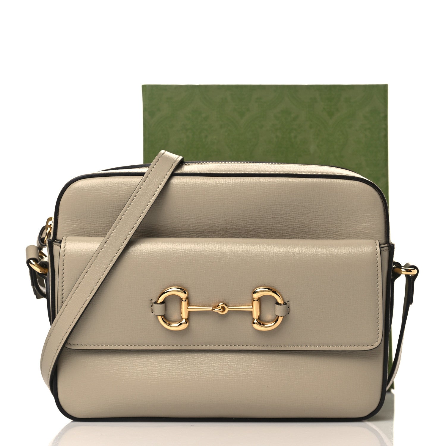 Gucci Azalea Calfskin Small Horsebit 1955 Shoulder Bag Oatmeal 11 of 11