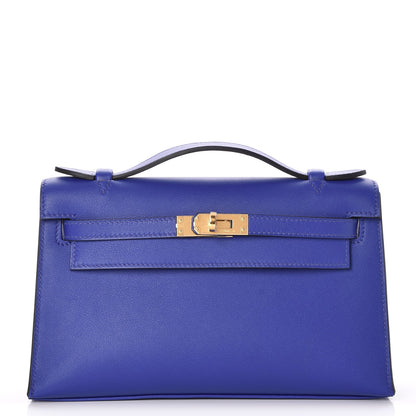 Hermes Swift Kelly Pochette Clutch Bleu Electrique 1 of 26