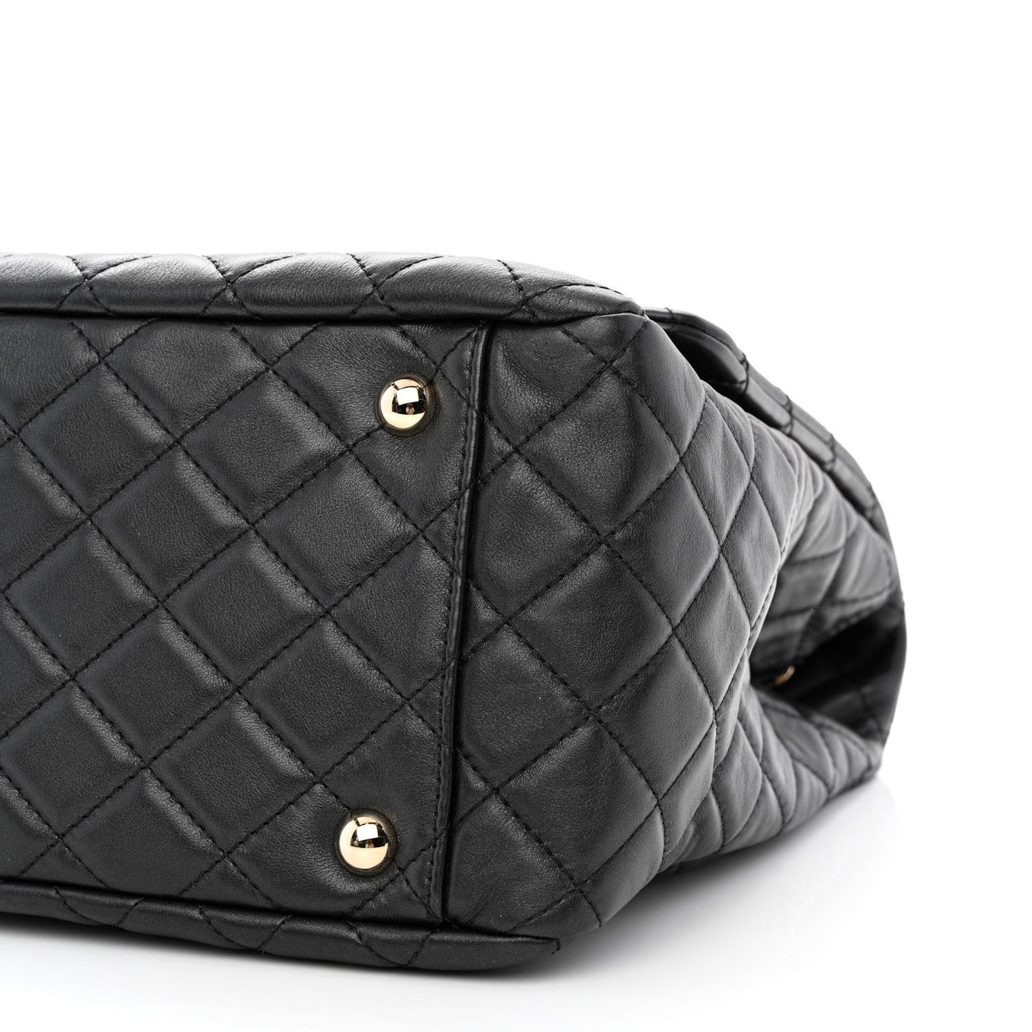 Calfskin Quilted Small XXL Travel Flap Bag Black