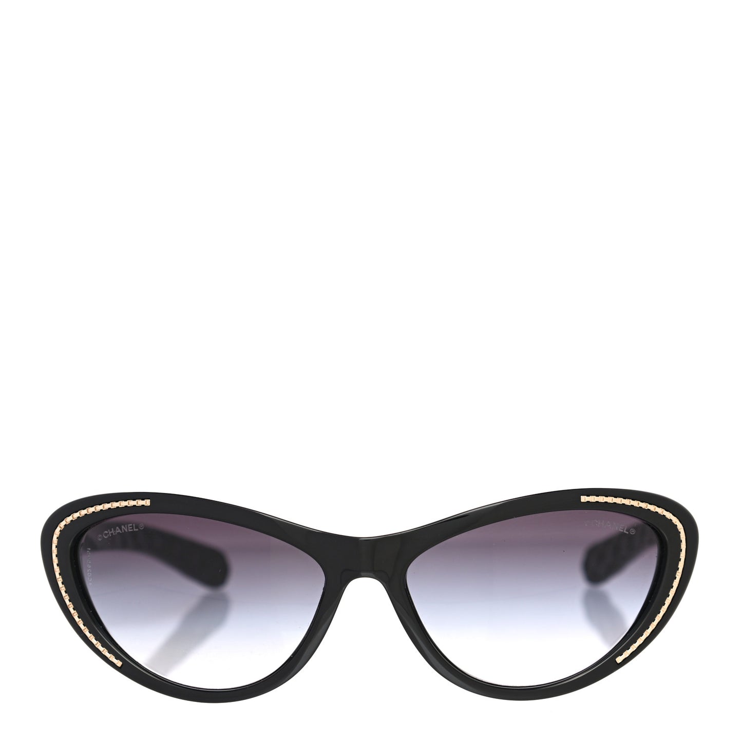 Cat Eye Chain Sunglasses 6039 Black